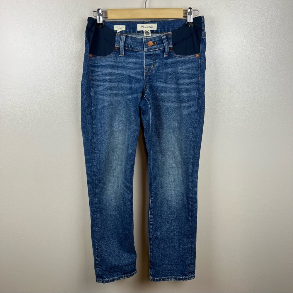 Madewell Maternity Side-Panel Classic Straight Jeans Size 25 Adjustable Blue